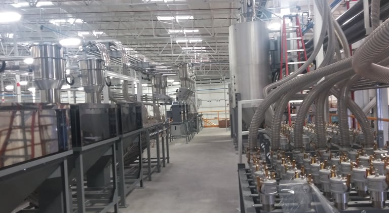 Instalaciones de transporte de recinas plasticas