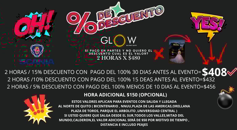PRECIOS BUS PARTY GLOW QUITO SCANIA