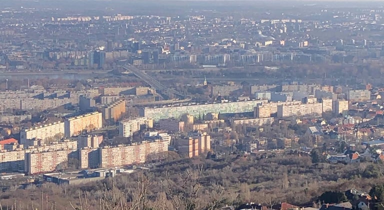 Budapest, Óbuda avec le pont Árpád et le Danube