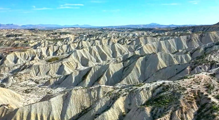 The landscape of Campos del Río and Albudeite is dominated by what are known as "badlands" or "lunar