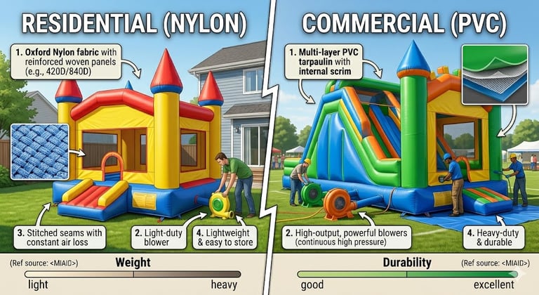 nylon vs pvc for bounce houses