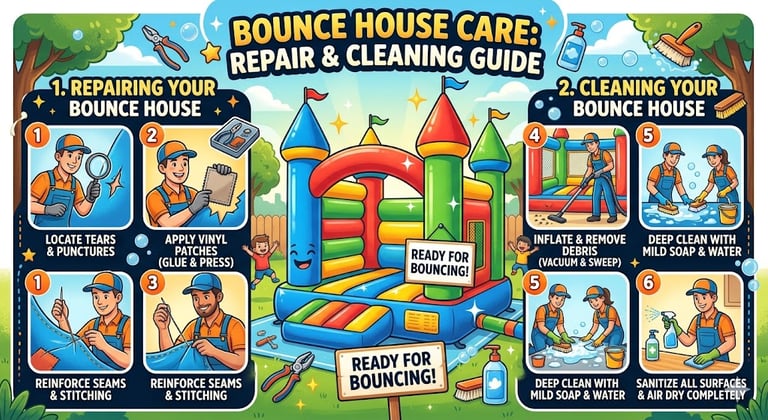 repairing and cleaning your bounce house