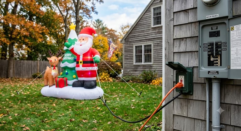 Santa display and breaker box