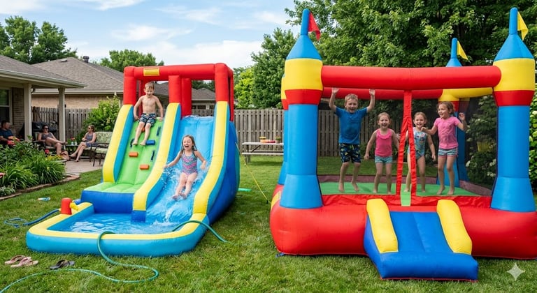 water slide vs bounce house