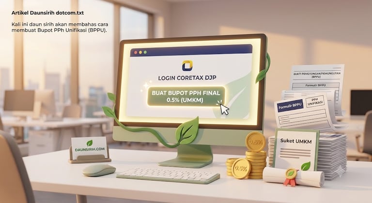 cara buat bupot pph final umkm coretax