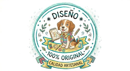 ilustracion de un perro que dice que tienen diseños originales 