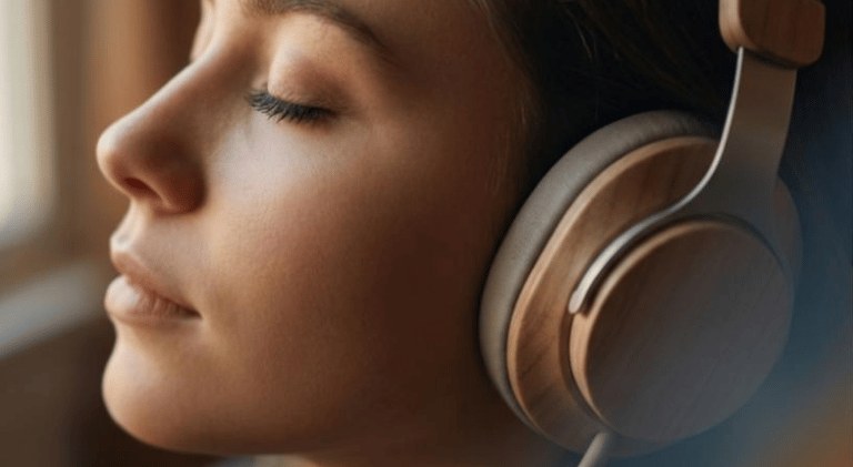 Woman with headphones