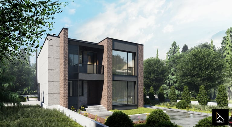 Casa in stil industrial cu regim de inaltime S+P+1E