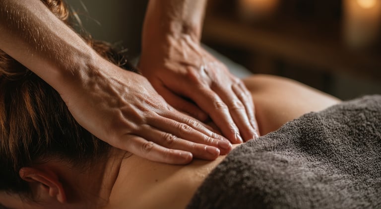 une personne se faisant masser