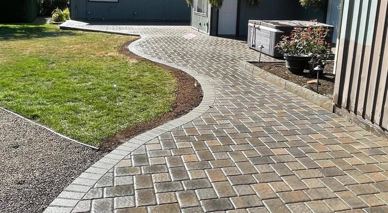 after cleaning a stone patio