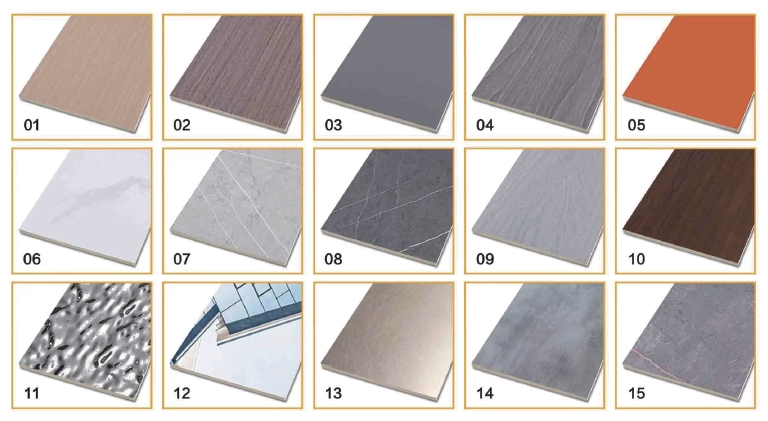 a variety of different types of tile flooring