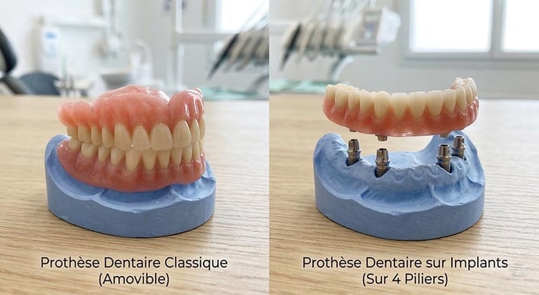 prothèse classique et prothèse sur implant dentaire hygiene-precision.com