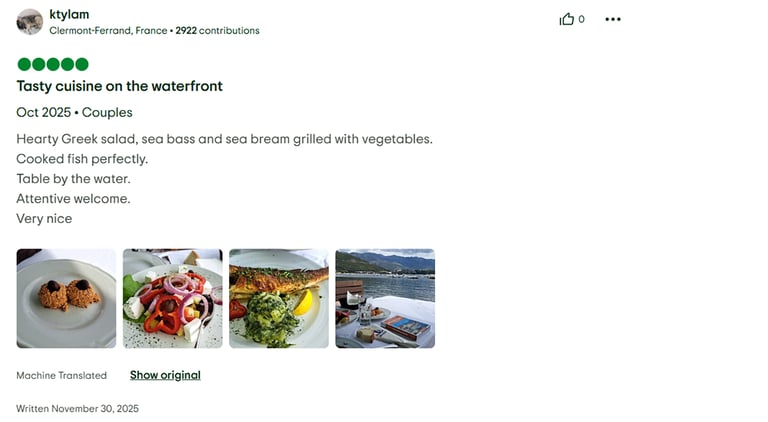 a photo of a photo of a restaurant with a few pictures of food