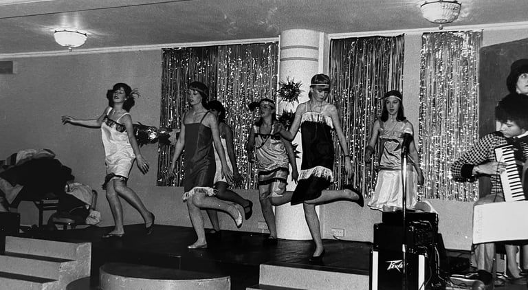 Jon Yon playing the music for a dance show