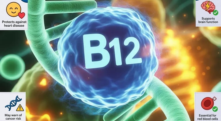 🧬 Vitamin B12 : When It Protects — and When It Warns About Cancer