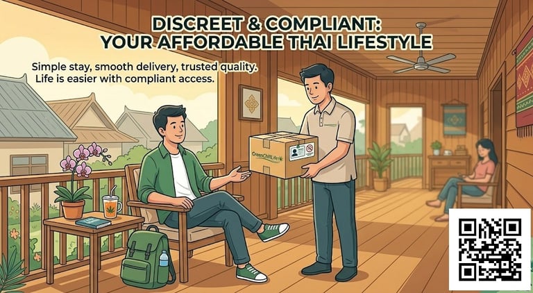 Affordable cannabis delivery in Thailand showing discreet budget weed service for travelers in Bangkok and Phuket