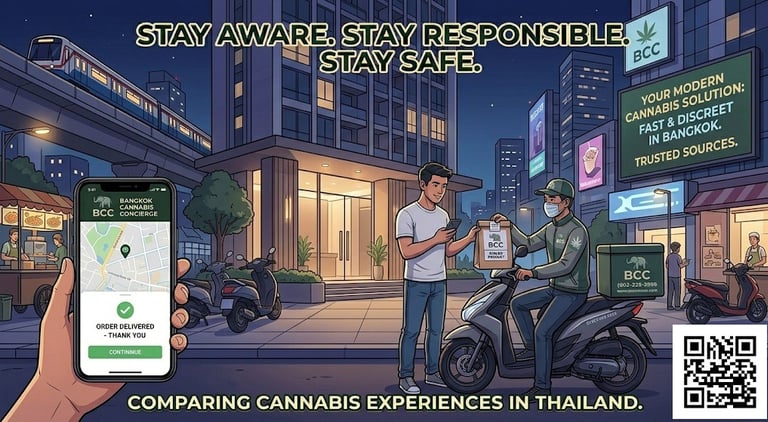 Cannabis delivery in Bangkok showing fast urban service and discreet weed ordering experience in Thailand 