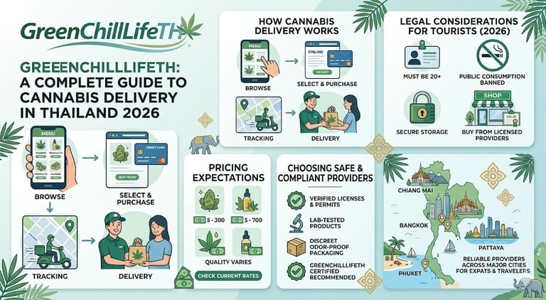 Discreet cannabis delivery in Thailand arriving at modern ap legal weed delivery service for travelers and expats in Bangkok