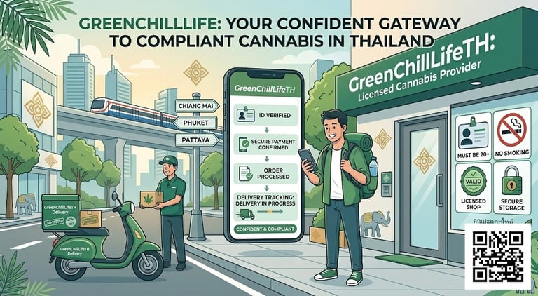 Traveler buying cannabis legally in Thailand using online platform in Bangkok and tourist friendly locations