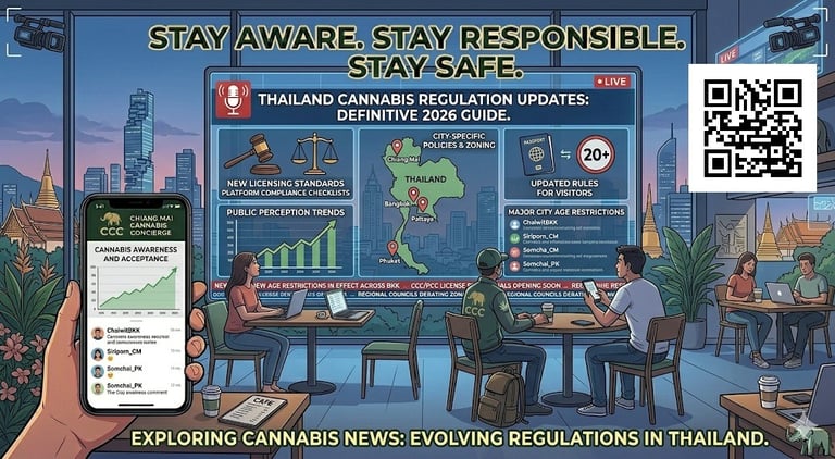 Thailand cannabis news update showing legal changes and cannabis industry developments in Bangkok Phuket Chiang Mai Pattaya