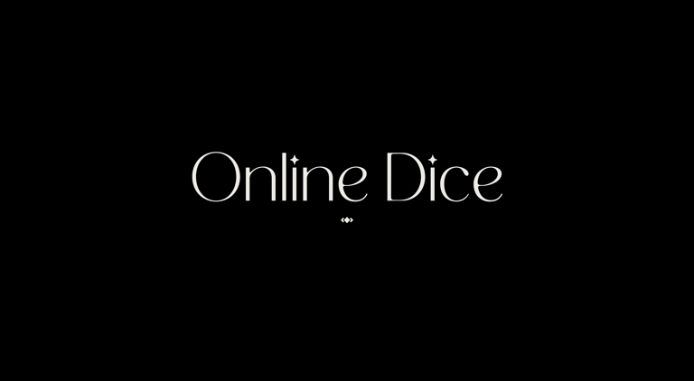 Photo shows the title Online Dice with white letters on a black background.