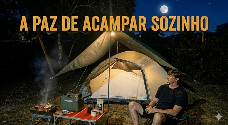 acampamento solo na praia de palmas com barraca