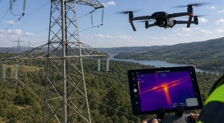 inspection de lignes électriques par drone