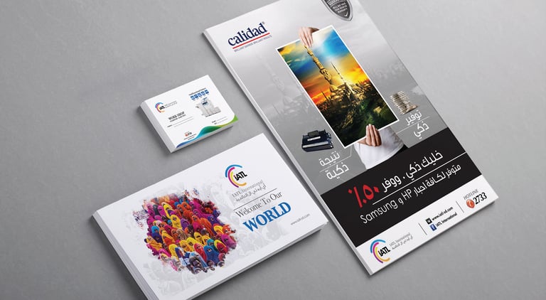 a business card with a picture of a business profile and a prochoure