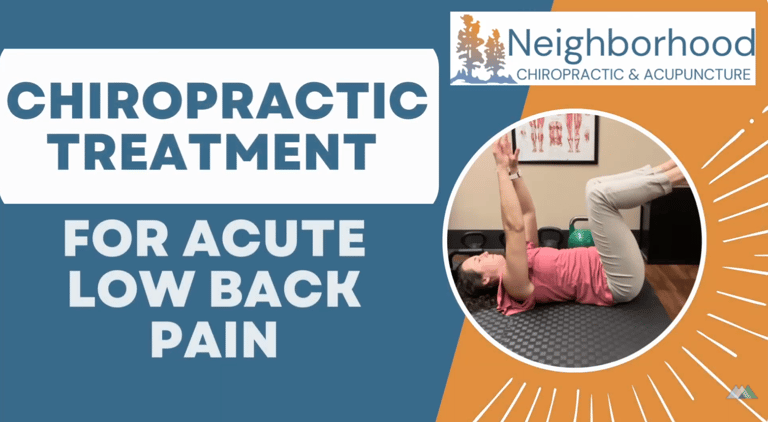 youtube video of chiropractor showing a core exercise for treatment of acute low back pain