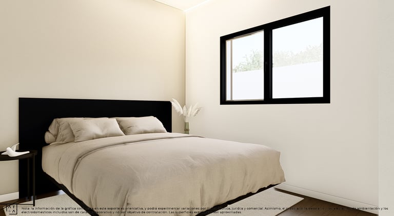 a bed with a bed and a table with a lamp