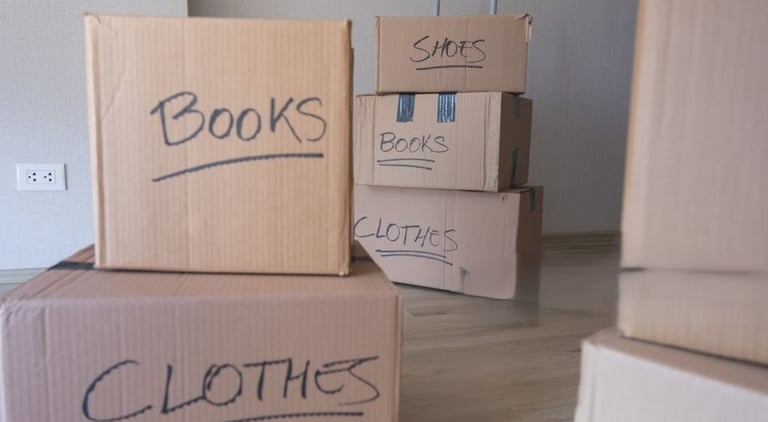 labeled moving boxes