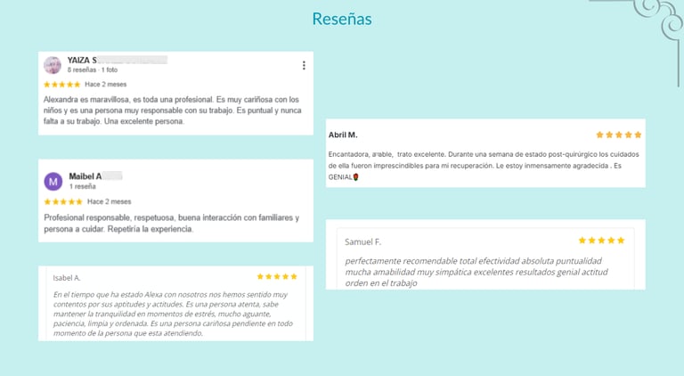 reseñas cuidado personas mayores en Tenerife