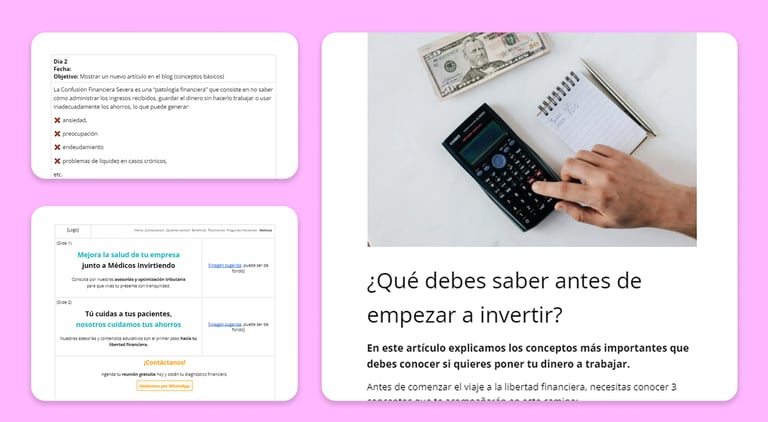 Proceso de trabajo de copywriting.
