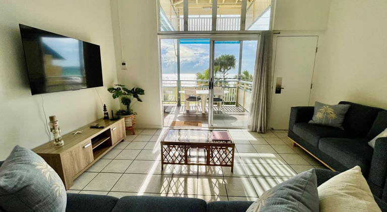 Living Area with Beach View