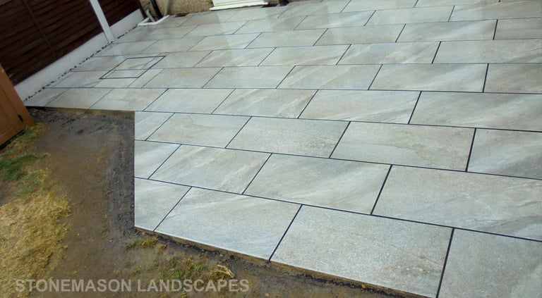Small Staggered Porcelain Patio