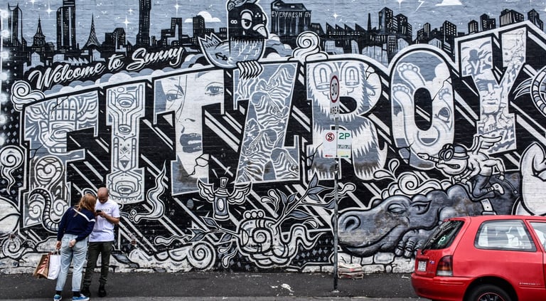 Mural by Everfresh in Fitzroy, Melbourne