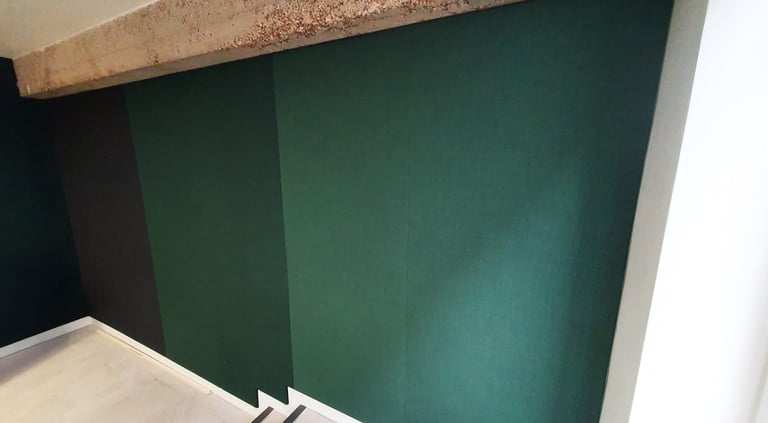 Akustinės audinio įtempimo sistemos DECOSONA su spaudiniu ir be spaudinio