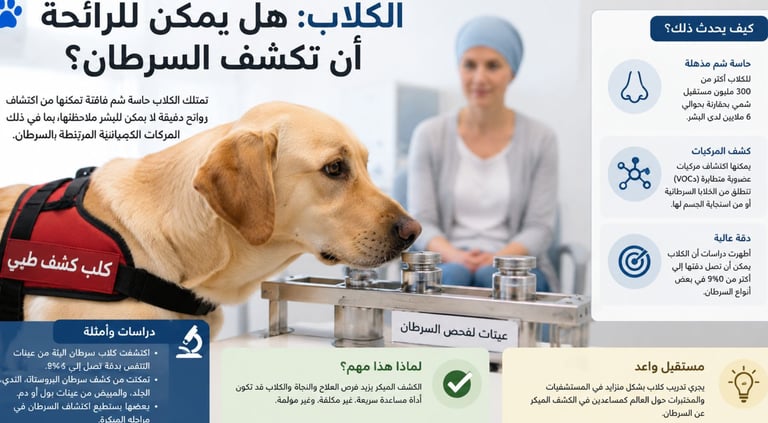 🐶الكلاب:هل يمكن للرائحة أن تكشف السرطان؟🤖