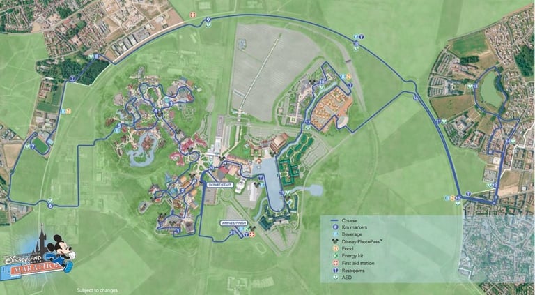 2016 runDisney Disneyland Paris Half Marathon Course Map