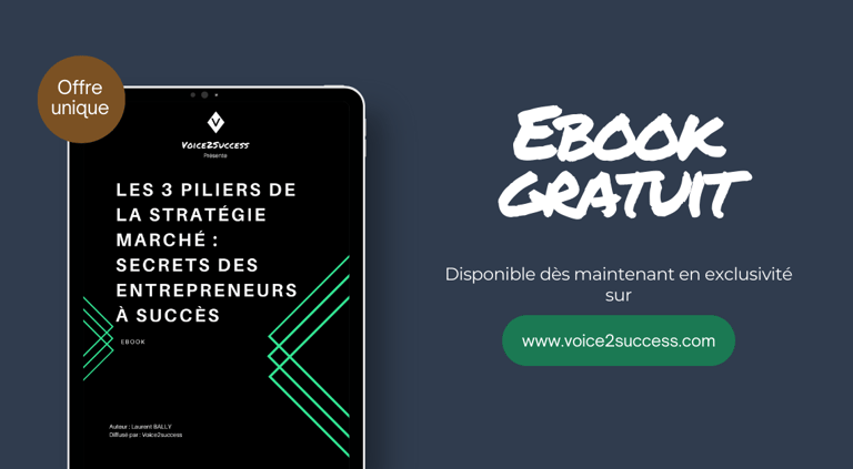 Couverture du ebook gratuit sur les piliers de la stratégie marché pour entrepreneurs à succès