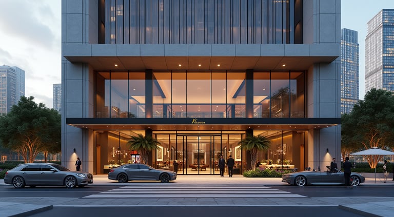 Render de arquitectura generado con IA, mostrando un diseño moderno y detalles fotorrealistas