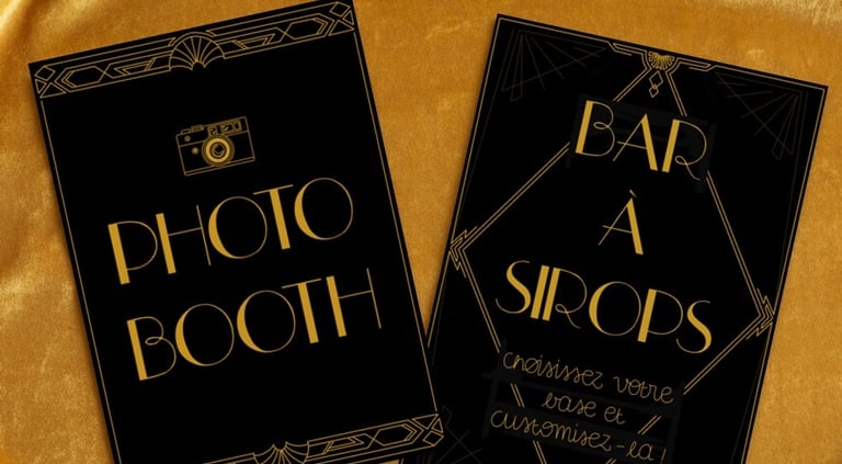 Affiches graphiques artisanales style année 20