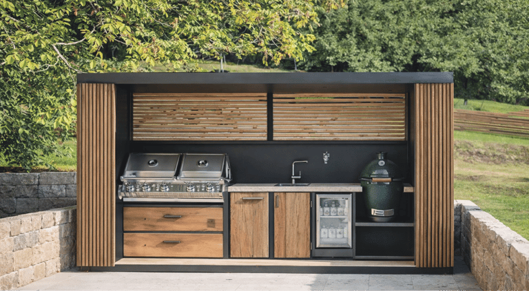 Modulo de cocina de exterior con ahumador