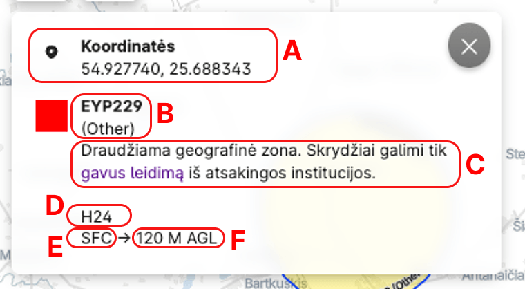 Žymėjimai Lietuvos UTM žemėlapyje
