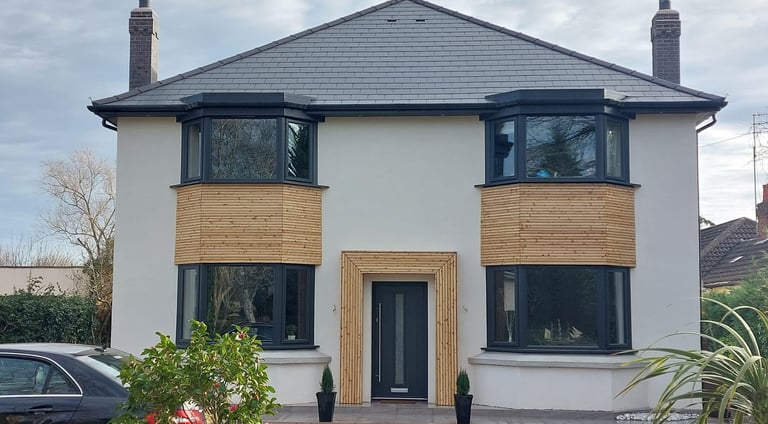 Timber roof structure installed on new home in Pershore