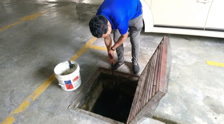 Expert grease trap cleaning by TOT Cleaning & Landscape Service Sdn Bhd.