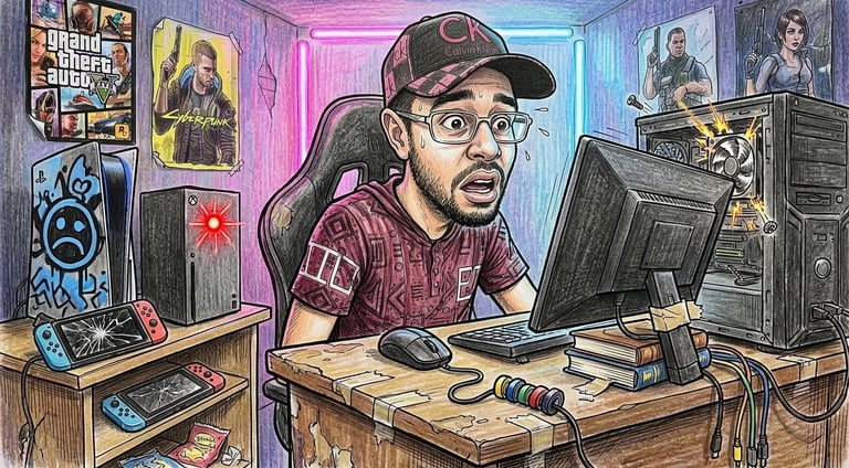 Um gamer gamer pobre com setup de baixo orçamento
