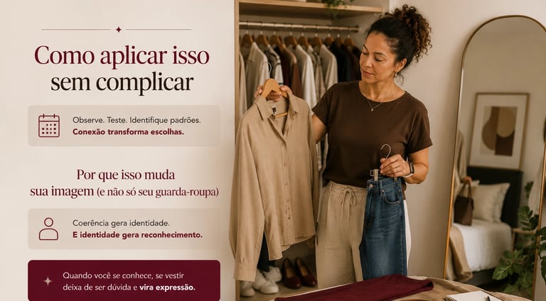 mulher montando looks com roupas para cçoset inteligente e estilo pessoal