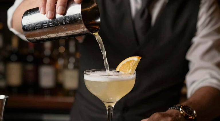 A warmly lit interior showcasing Cuatro Chicago's stylish decor with guests enjoying drinks near the large glowing aquarium.