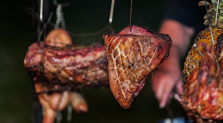picaña asada a la parrilla con leña